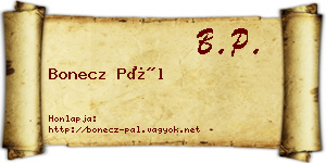 Bonecz Pál névjegykártya